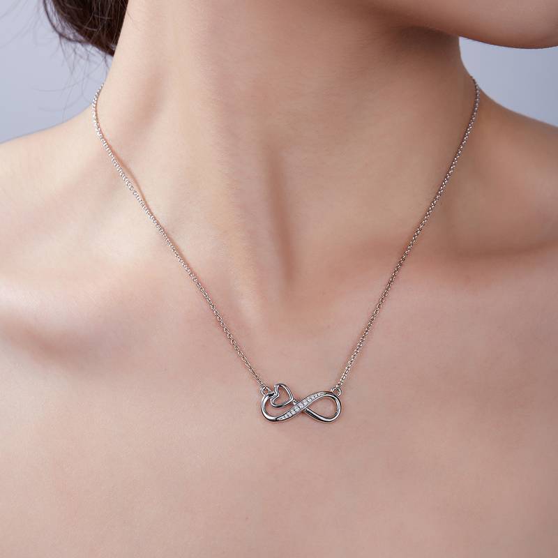 空心无限的爱PendantS925银Moissanite厘石D级0.1ct